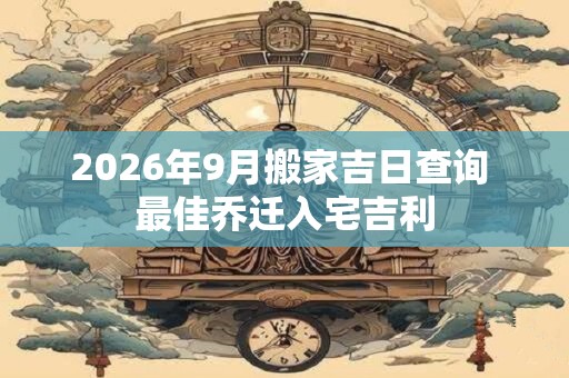2026年9月搬家吉日查询 最佳乔迁入宅吉利