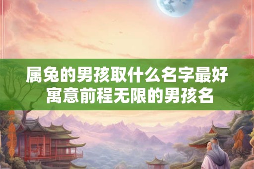 属兔的男孩取什么名字最好 寓意前程无限的男孩名