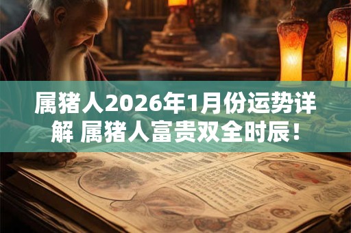 属猪人2026年1月份运势详解 属猪人富贵双全时辰！