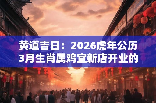黄道吉日：2026虎年公历3月生肖属鸡宜新店开业的吉利日期