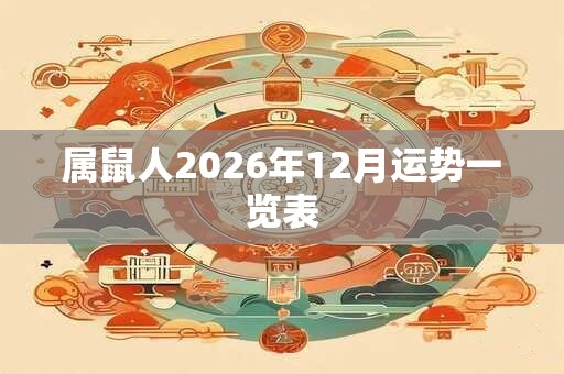 属鼠人2026年12月运势一览表