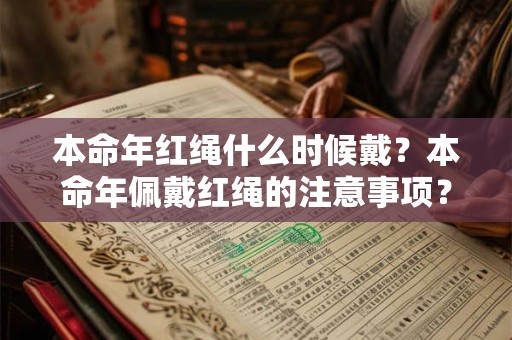本命年红绳什么时候戴？本命年佩戴红绳的注意事项？