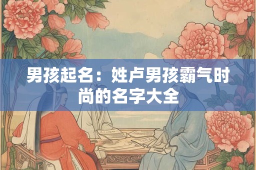 男孩起名:姓卢男孩霸气时尚的名字大全 男孩起名:姓卢男孩霸气时尚的名字大全