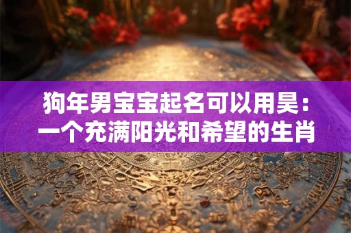 狗年男宝宝起名可以用昊:一个充满阳光和希望的生肖 狗年男宝宝起名可以用昊:一个充满阳光和希望的生肖