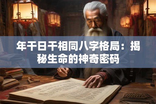 年干日干相同八字格局：揭秘生命的神奇密码