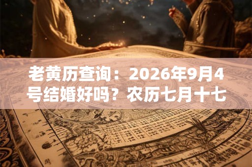 老黄历查询：2026年9月4号结婚好吗？农历七月十七日子怎么样