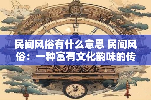 民间风俗有什么意思 民间风俗：一种富有文化韵味的传承