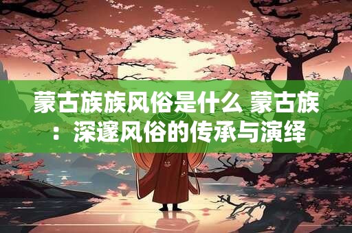 蒙古族族风俗是什么 蒙古族：深邃风俗的传承与演绎