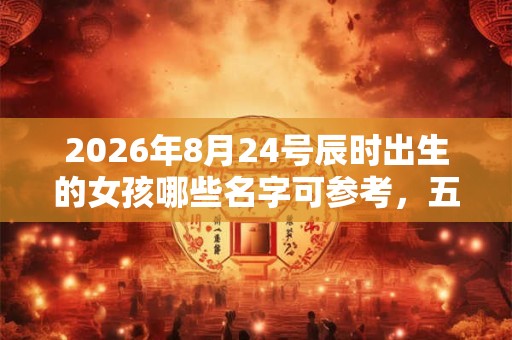 2026年8月24号辰时出生的女孩哪些名字可参考，五行属什么