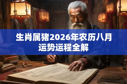 生肖属猪2026年农历八月运势运程全解