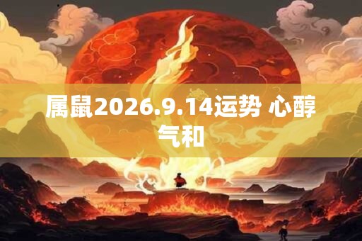 属鼠2026.9.14运势 心醇气和