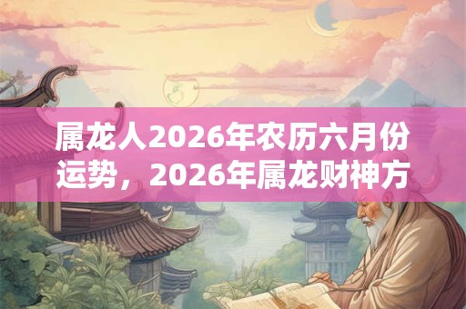 属龙人2026年农历六月份运势，2026年属龙财神方位