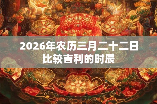 2026年农历三月二十二日比较吉利的时辰