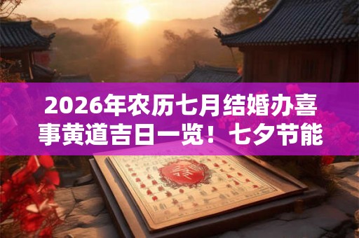 2026年农历七月结婚办喜事黄道吉日一览！七夕节能结婚吗？