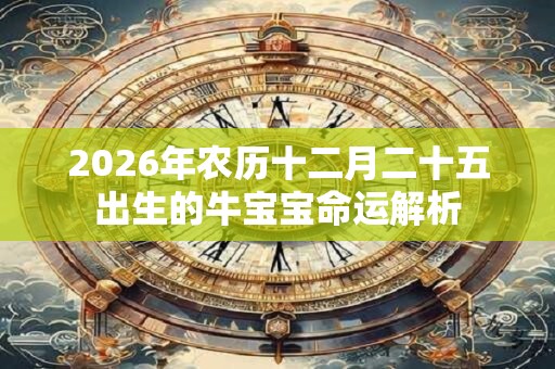 2026年农历十二月二十五出生的牛宝宝命运解析