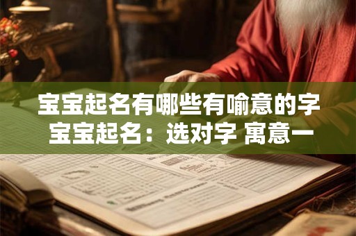 宝宝起名有哪些有喻意的字 宝宝起名:选对字 寓意一生吉祥 宝宝起名有哪些有喻意的字 宝宝起名:选对字 寓意一生吉祥
