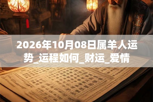 2026年10月08日属羊人运势_运程如何_财运_爱情
