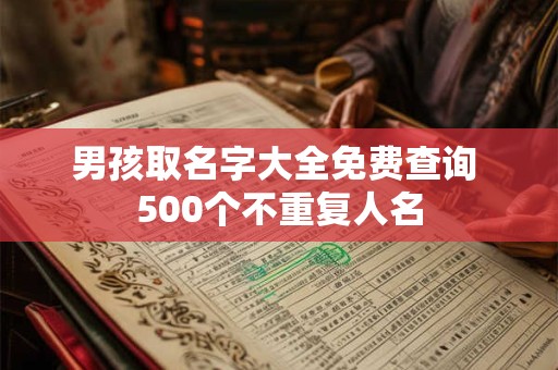 男孩取名字大全免费查询 500个不重复人名