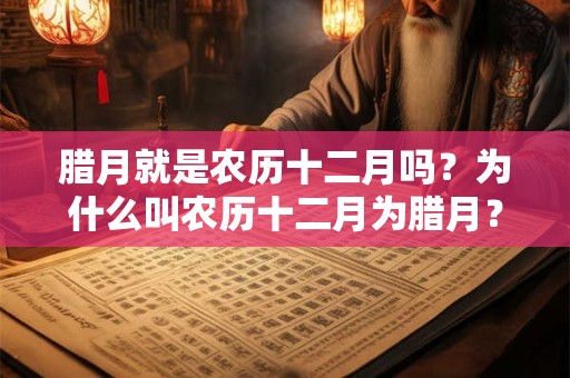 腊月就是农历十二月吗？为什么叫农历十二月为腊月？