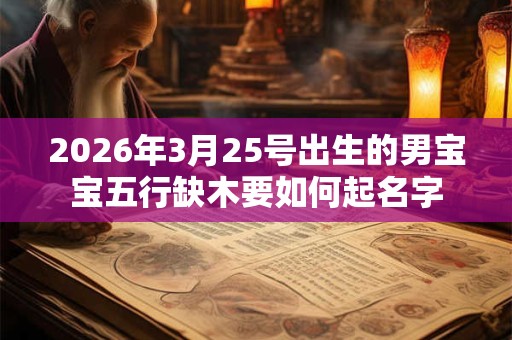 2026年3月25号出生的男宝宝五行缺木要如何起名字