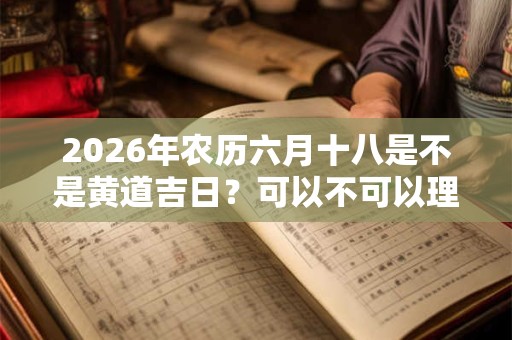 2026年农历六月十八是不是黄道吉日？可以不可以理发？