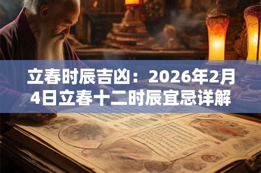 立春时辰吉凶：2026年2月4日立春十二时辰宜忌详解