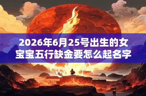 2026年6月25号出生的女宝宝五行缺金要怎么起名字