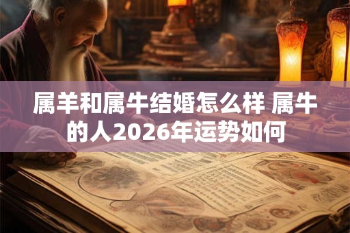 属羊和属牛结婚怎么样 属牛的人2026年运势如何