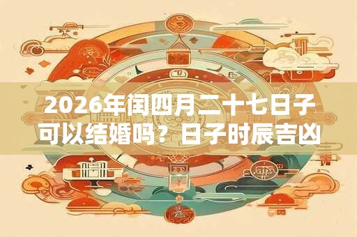 2026年闰四月二十七日子可以结婚吗？日子时辰吉凶？