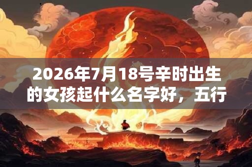 2026年7月18号辛时出生的女孩起什么名字好，五行属什么？