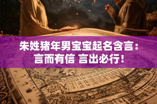 朱姓猪年男宝宝起名含言：言而有信 言出必行！
