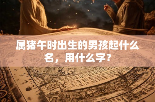 属猪午时出生的男孩起什么名，用什么字？