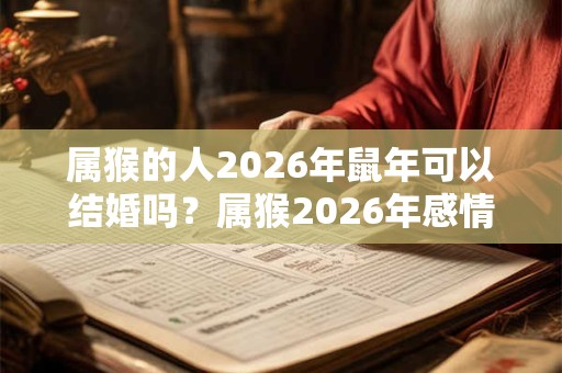 属猴的人2026年鼠年可以结婚吗？属猴2026年感情运势好吗？