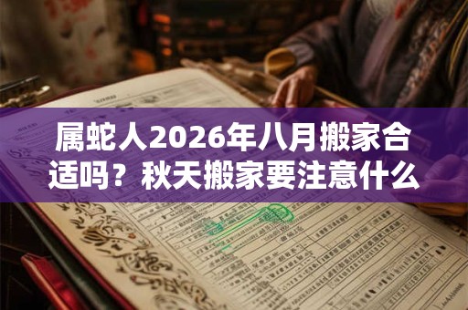 属蛇人2026年八月搬家合适吗？秋天搬家要注意什么？