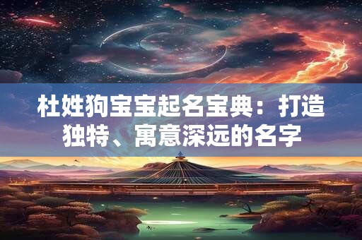 杜姓狗宝宝起名宝典：打造独特、寓意深远的名字
