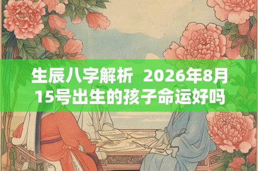 生辰八字解析  2026年8月15号出生的孩子命运好吗