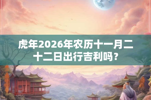虎年2026年农历十一月二十二日出行吉利吗？