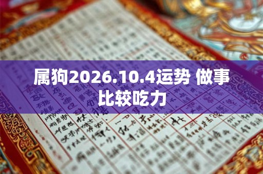 属狗2026.10.4运势 做事比较吃力