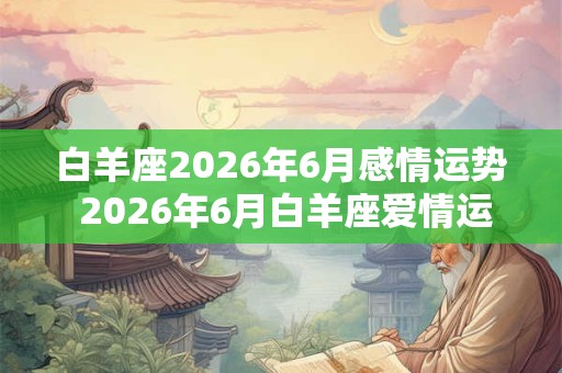 白羊座2026年6月感情运势 2026年6月白羊座爱情运程详解