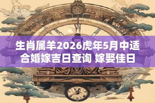 生肖属羊2026虎年5月中适合婚嫁吉日查询 嫁娶佳日