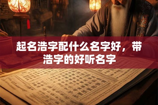 起名浩字配什么名字好，带浩字的好听名字