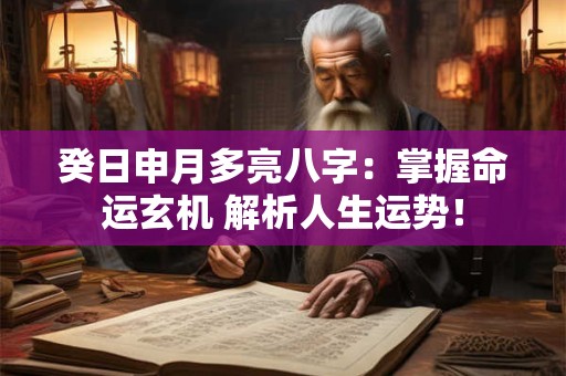 癸日申月多亮八字：掌握命运玄机 解析人生运势！