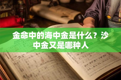 金命中的海中金是什么？沙中金又是哪种人