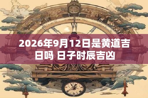 2026年9月12日是黄道吉日吗 日子时辰吉凶