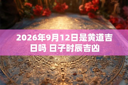 2026年9月12日是黄道吉日吗 日子时辰吉凶