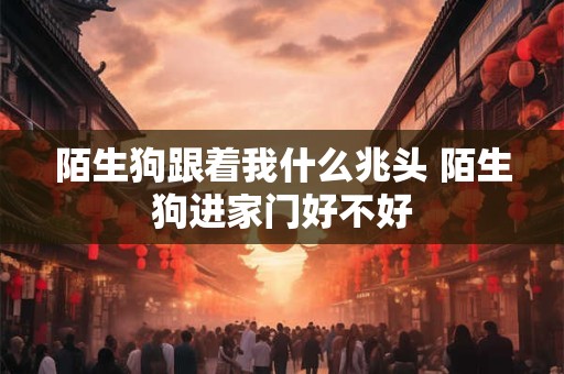 陌生狗跟着我什么兆头 陌生狗进家门好不好
