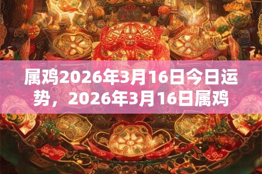属鸡2026年3月16日今日运势，2026年3月16日属鸡人运势好吗？