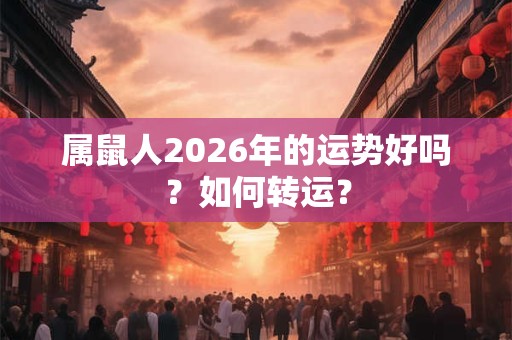 属鼠人2026年的运势好吗？如何转运？