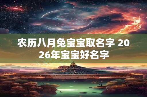 农历八月兔宝宝取名字 2026年宝宝好名字