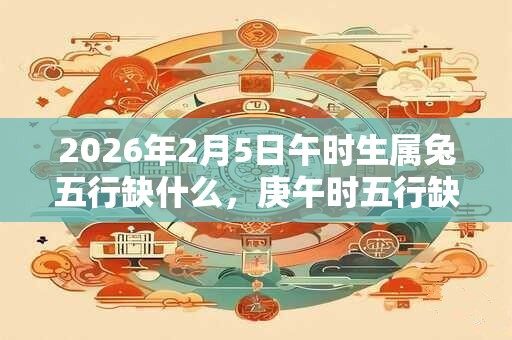 2026年2月5日午时生属兔五行缺什么，庚午时五行缺什么